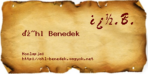 Öhl Benedek névjegykártya