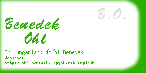 benedek ohl business card
